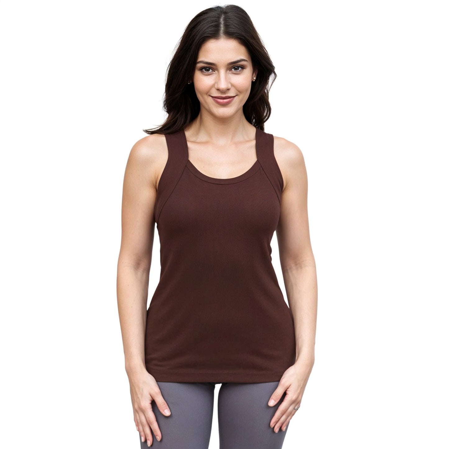 Brown womens Tank Top