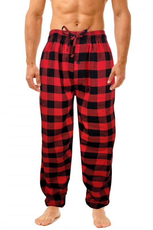 Cotton Lounge Pajama Pants for Men | Plaid S-6XL | Different Touch