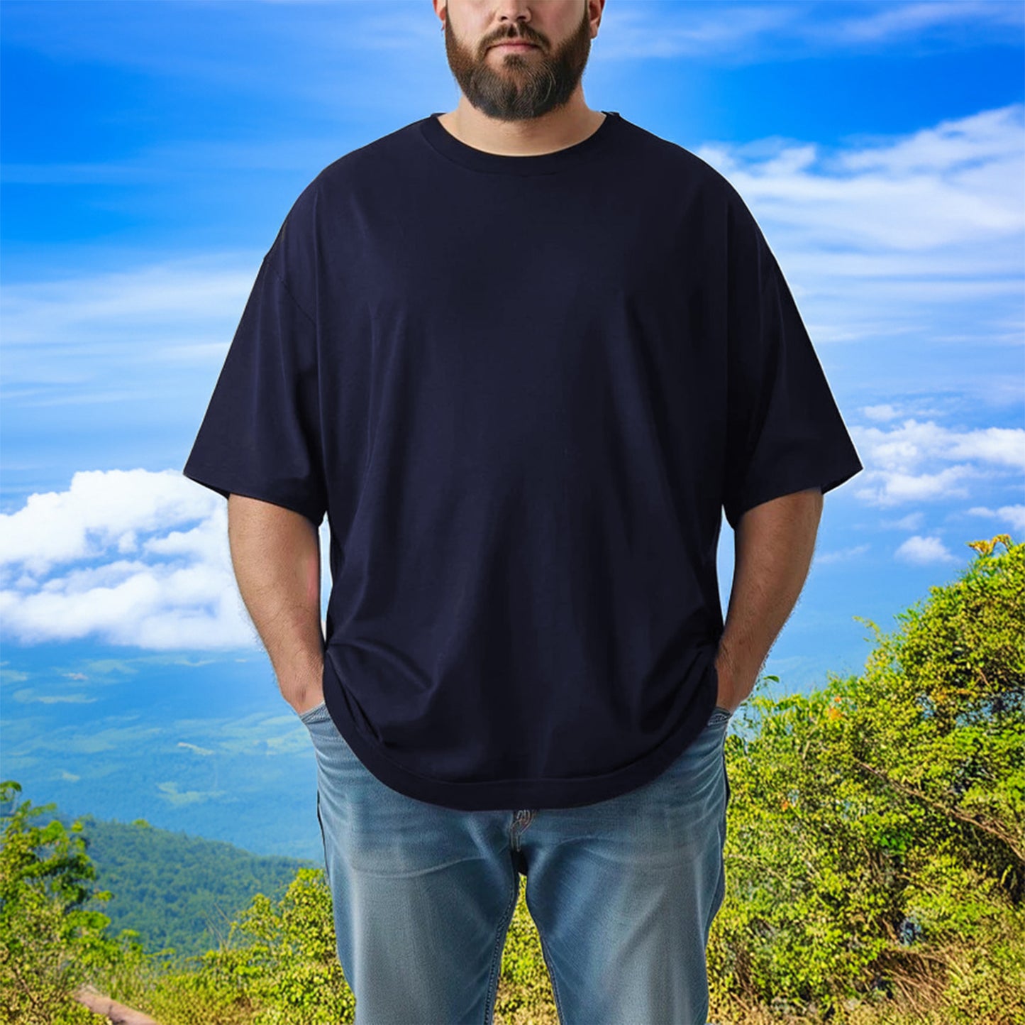 Crew Neck Short Sleeve T-Shirts | Big & Tall USA Assorted 100% Cotton | Men's (6 Pairs)