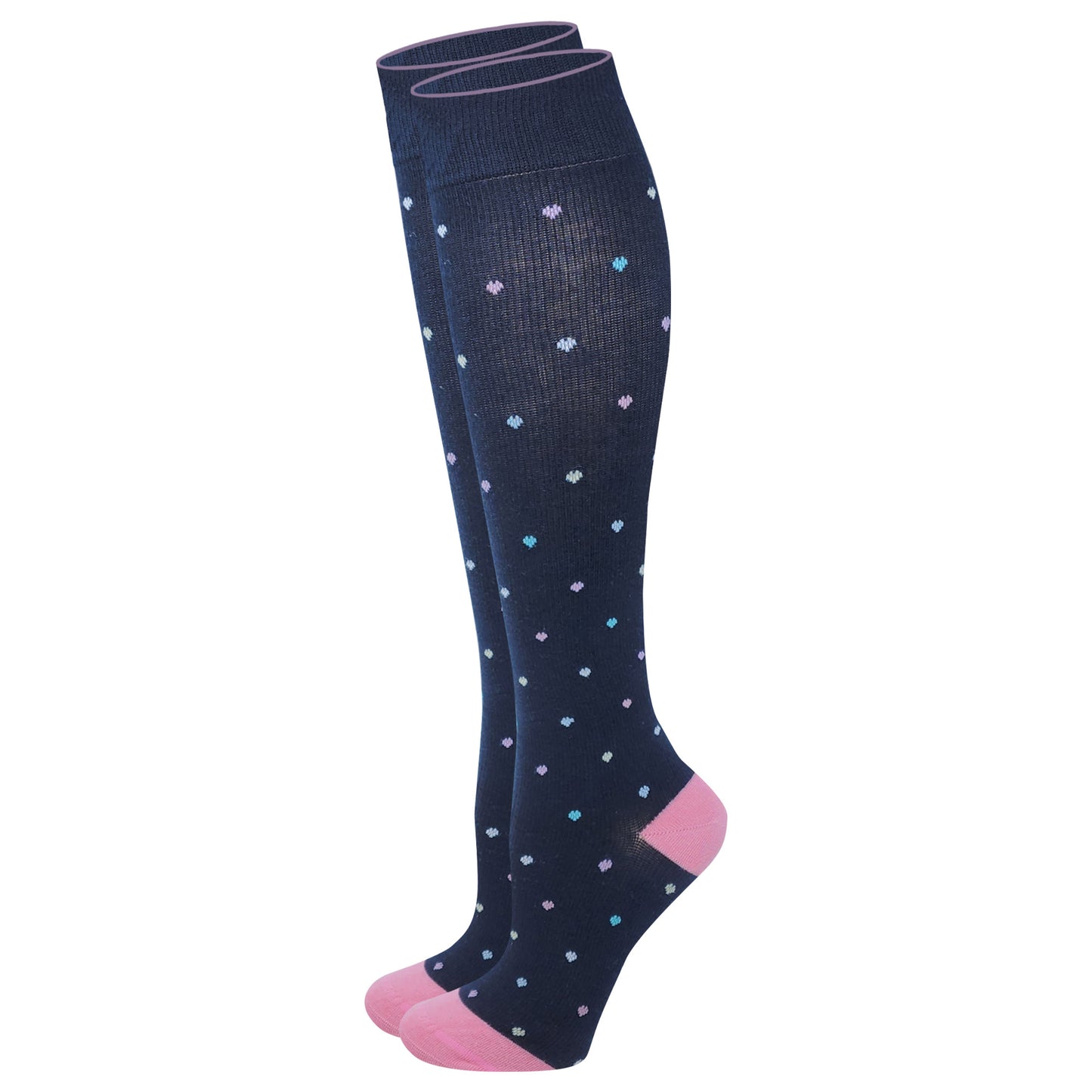 Compression Knee High 15-20 mmHG Socks for women | Dancing dots