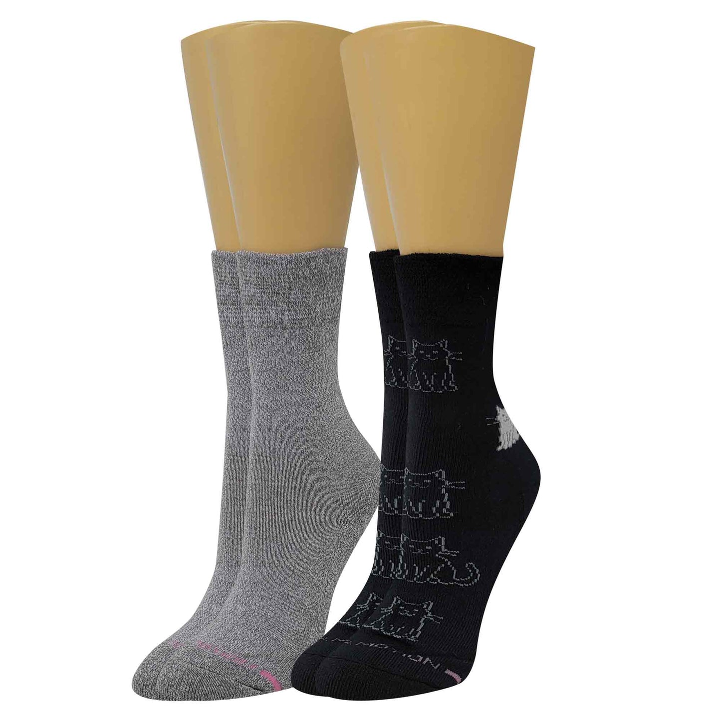 Crew Everyday Comfort Diabetic Socks | Kittens Half-Cushion | Dr Motion ( 2 Pack )