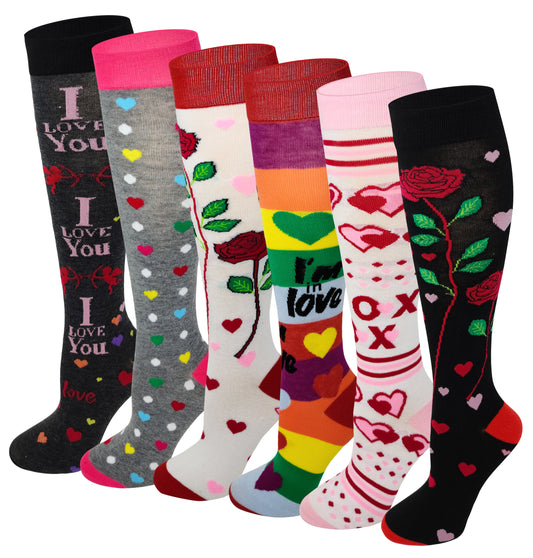 Women Happy Mother's Day Valentine's Knee-High Socks || Sumona