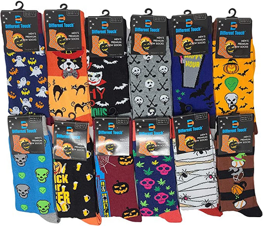 DIFFERENT TOUCH men’s Halloween novelty dress socks
