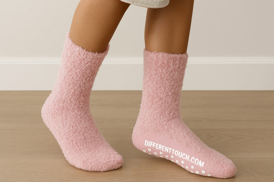 Fuzzy Knit Grip Slipper Socks