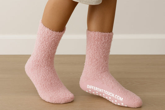 Fuzzy Knit Grip Slipper Socks