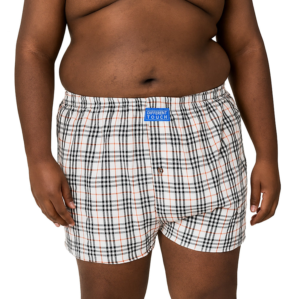 A Big and Tall man wearing Boxer Shorts