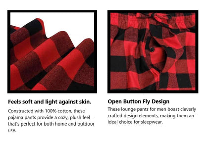 Cotton Lounge Pajama Pants for Men | Plaid S-6XL | Different Touch