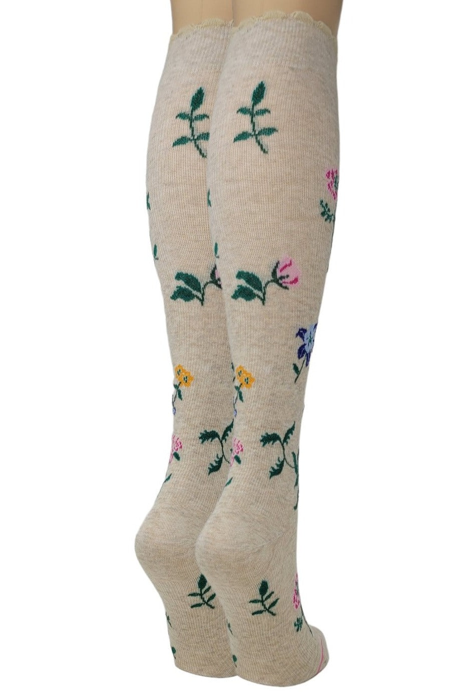 Knee High Compression Socks | Dr. Motion Flowers | Women (1 Pair)