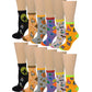 Girls Crew Socks | Halloween Fancy Design | Kids (12 Pairs)