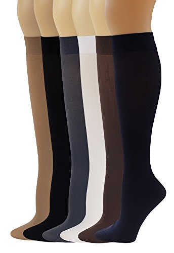 Knee High Trouser Socks | Different Touch Women's Queen Opaque (6 Pairs)