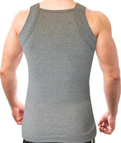 Square Cut G-unit Tank Top| Muscle Rib Basic Color A-Shirts | Men's