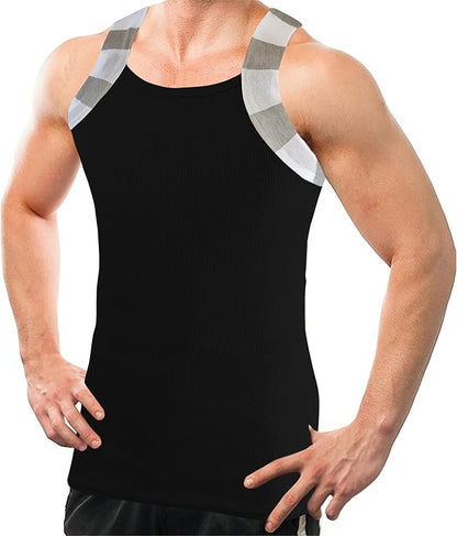 Square Cut G-unit Tank Top| Muscle Rib Basic Color A-Shirts | Men's