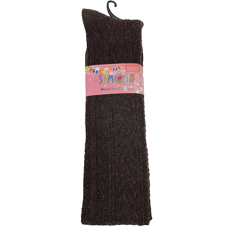 Women’s Thigh High Wool Boot Socks | Winter Cable Knit Over-the-Knee (1 Pair)