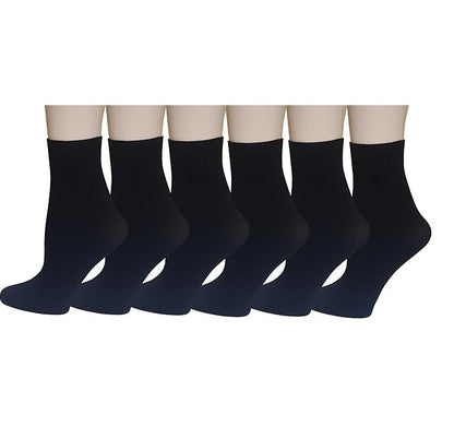 Ankle High Trouser Socks | Opaque Assorted | Sumona Womens (6 Pairs)