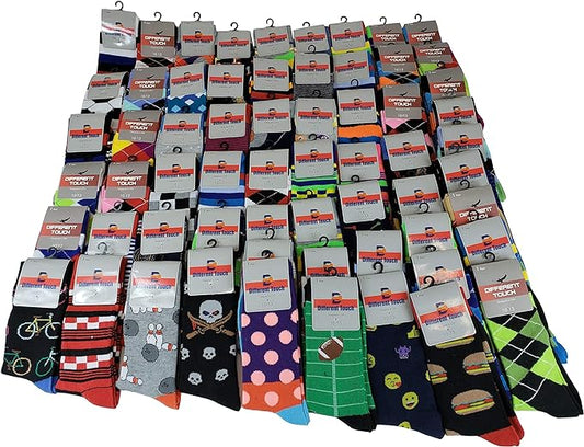 Bulk Wholesale Lot Dress Socks | Assorted Designs | Men (50 Pairs)