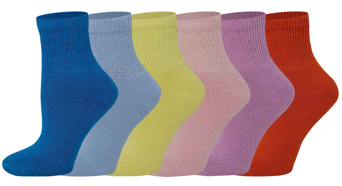 Womens 6 Pairs Medi-Socks Diabetes & Circulation High Ankle Socks 9-11