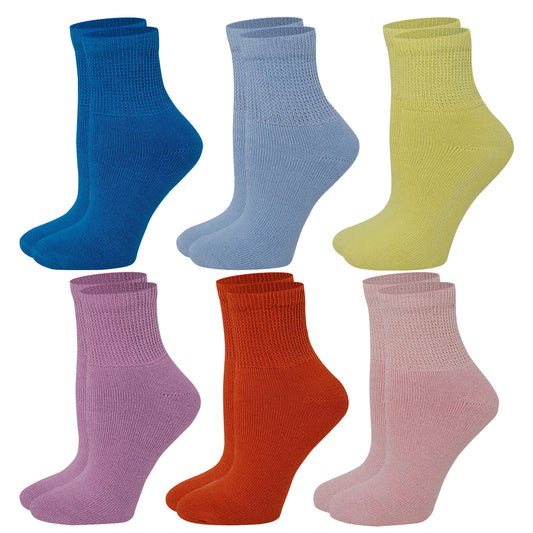 Womens 6 Pairs Medi-Socks Diabetes & Circulation High Ankle Socks 9-11