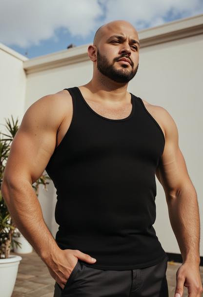 Sleeveless Cotton Ribbed Men's Tank Top (4 Pack)