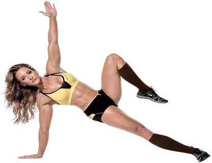 Cotton graduated compression socks worn for daily leg support and circulation.