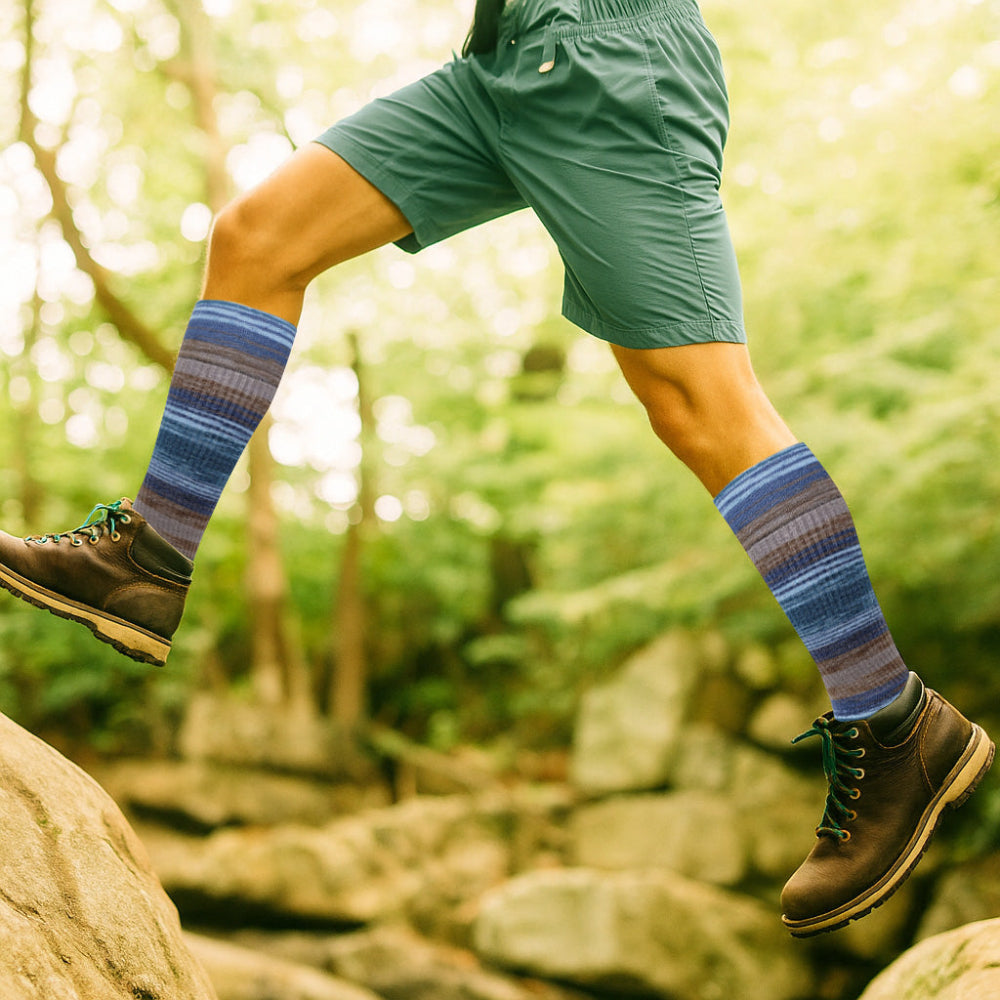 Different Touch men’s winter adventure socks – knee-high warm wool blend