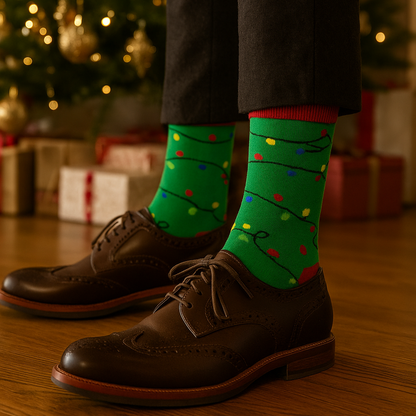 Men’s Dress Socks | Colorful Christmas Pattern Designs | 12-Pair