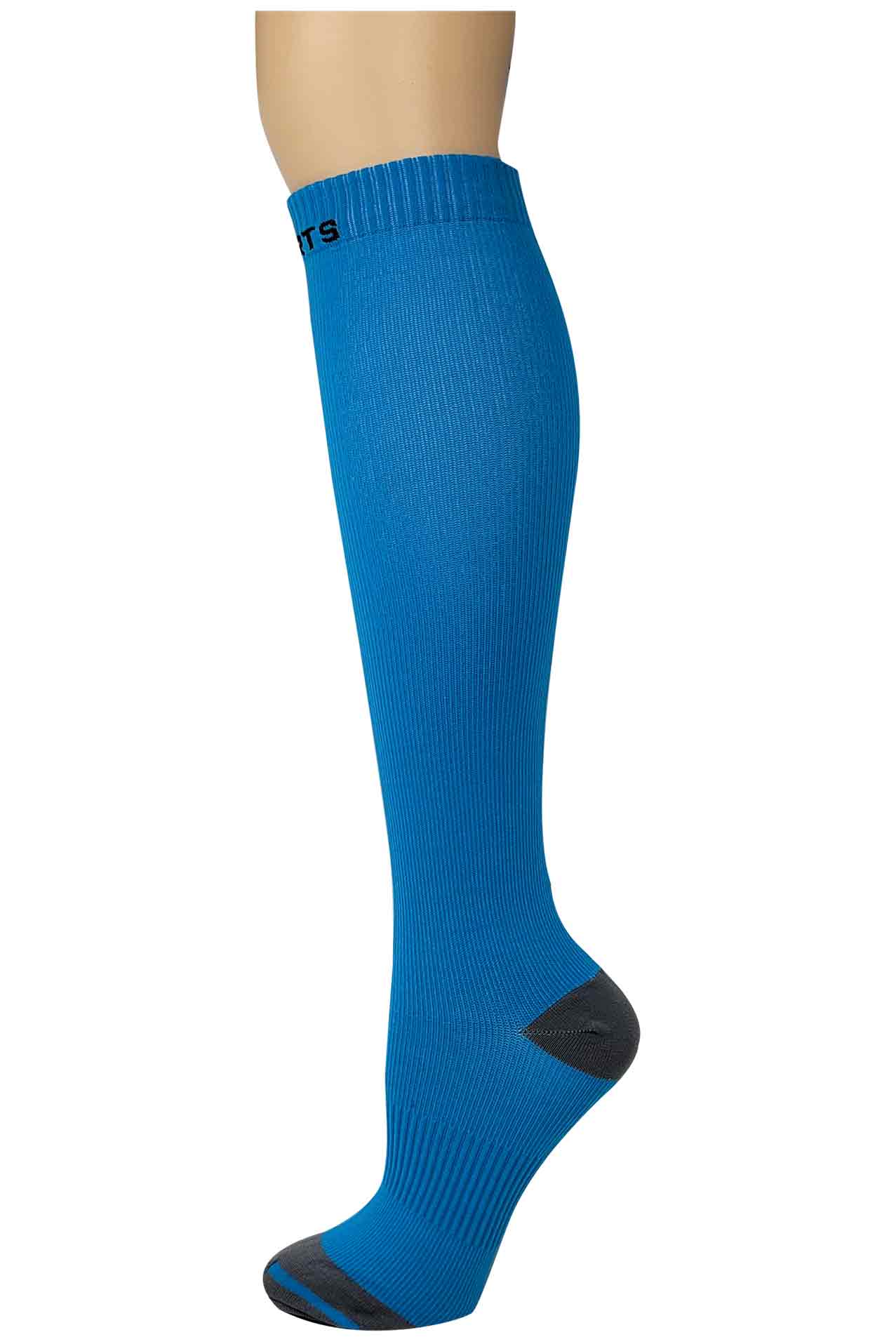 Knee-High Compression Socks | Solid Colors Nylon Sports | Unisex (1 Pair)