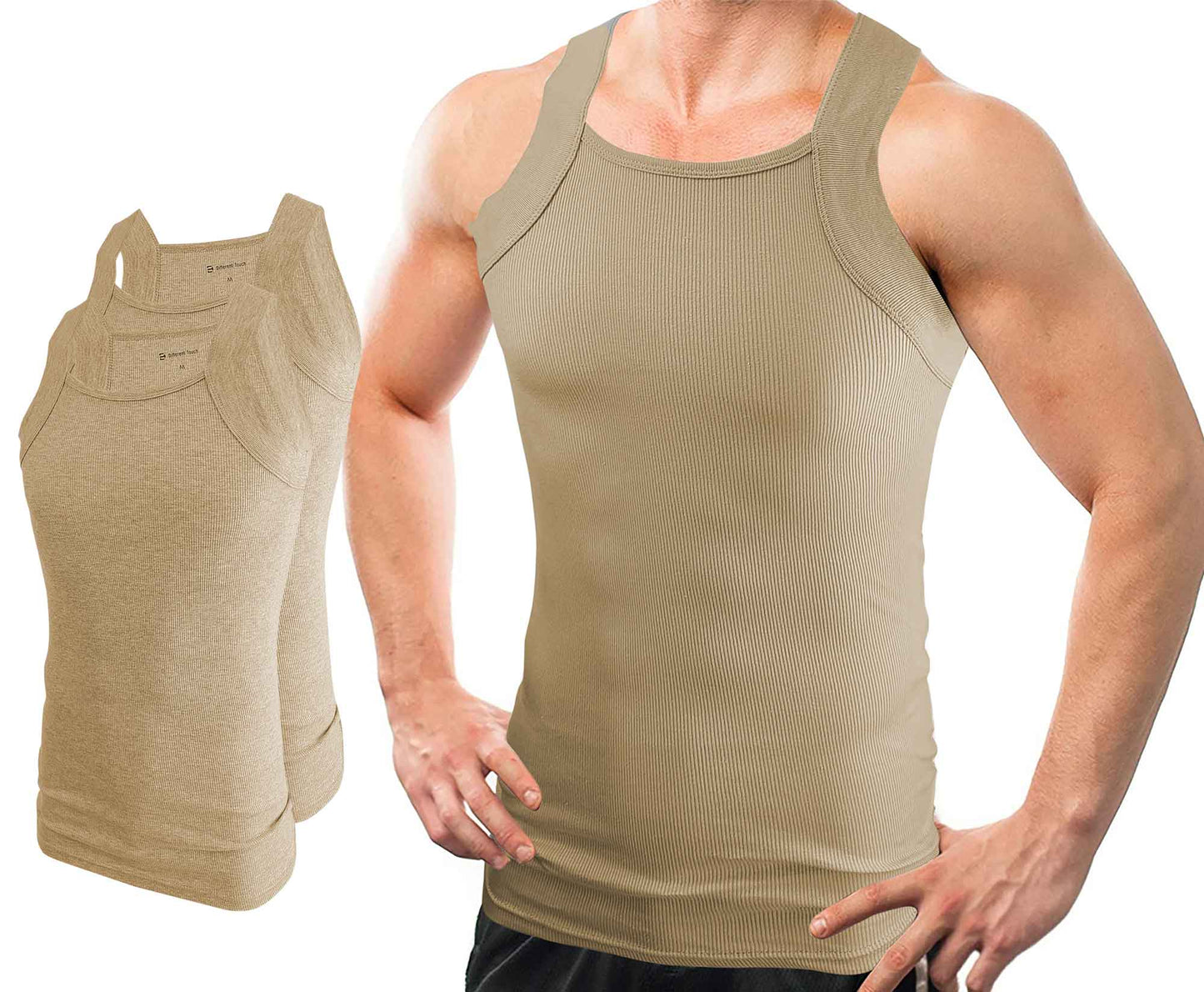 Square Cut G-unit Tank Top | Muscle Rib Basic Color A-Shirts | Men's