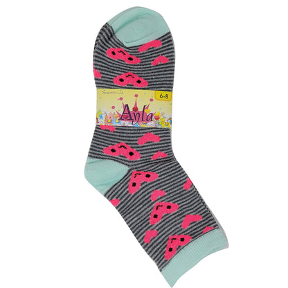 Sock with pink car design on a white background
