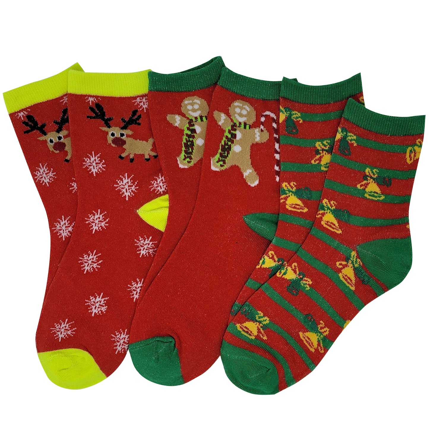 Kids Crew Socks | Christmas Novelty Design | Girls (12 Pairs)