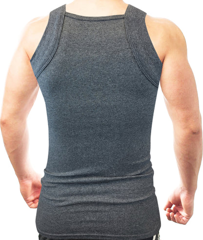 Square Cut G-unit Tank Top| Muscle Rib Basic Color A-Shirts | Men's