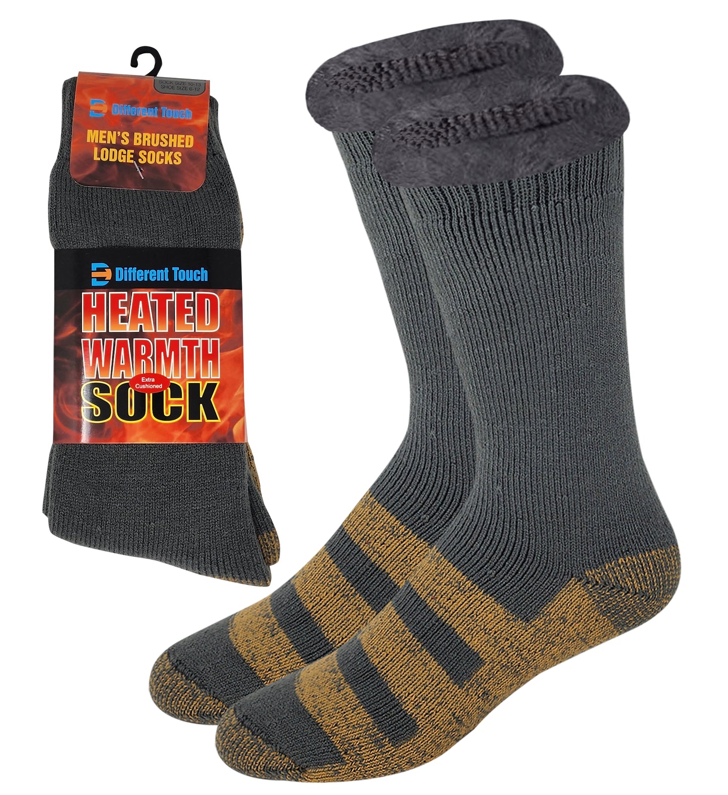 Heated Non-Skid Socks | Cushioned Heavyweight | Men's (1 Pair)