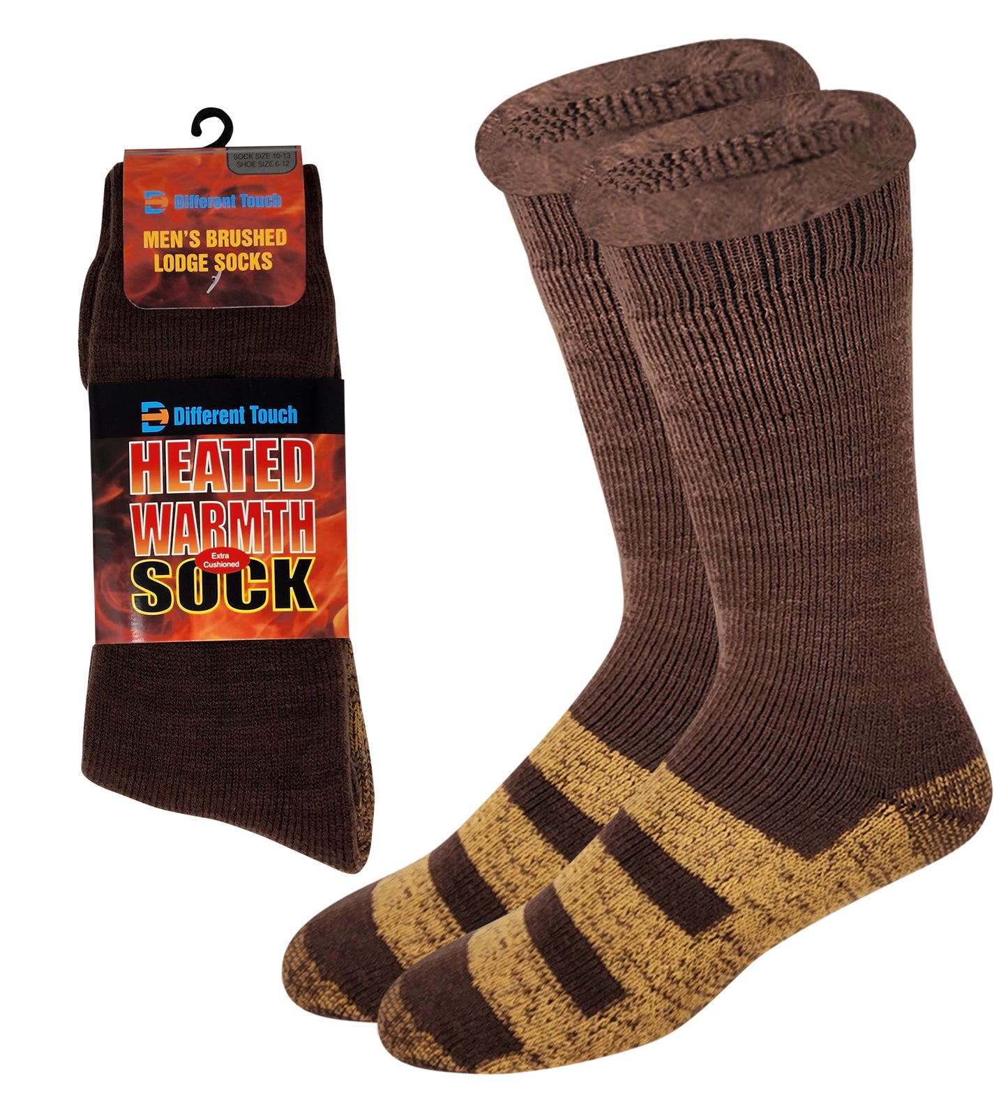 Heated Non-Skid Socks | Cushioned Heavyweight | Men's (1 Pair)