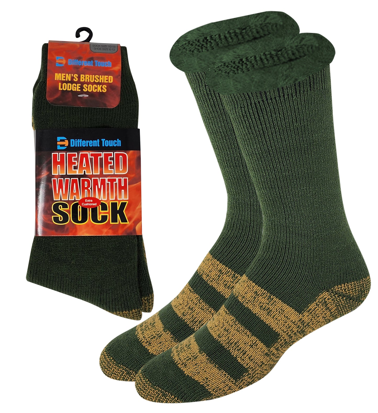 Heated Non-Skid Socks | Cushioned Heavyweight | Men's (1 Pair)