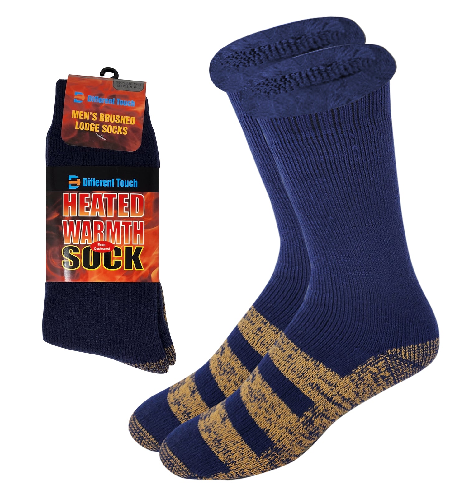 Heated Non-Skid Socks | Cushioned Heavyweight | Men's (1 Pair)