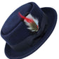 Pork Pie Fedora Hat with Feather