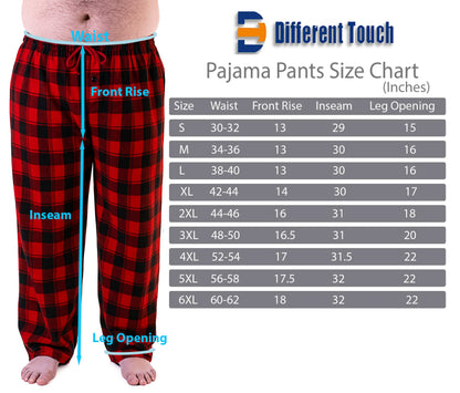 Different Touch men’s ultra-soft fleece sleepwear pants available in sizes S to 6XL