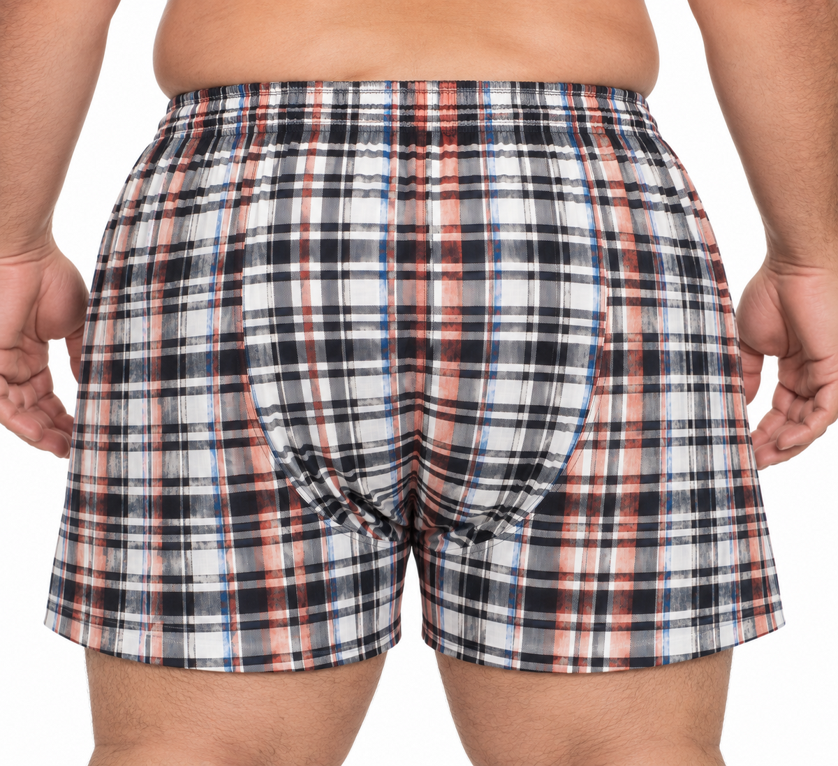 Woven Boxer Shorts Underwear | Big and Tall USA Classic Plaid Design | Men's (6 Pack)