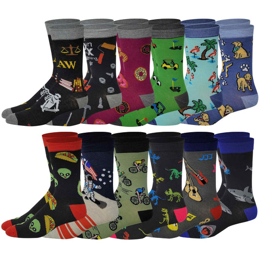 Dress Socks | New Assorted Design | Men's 12 Pairs