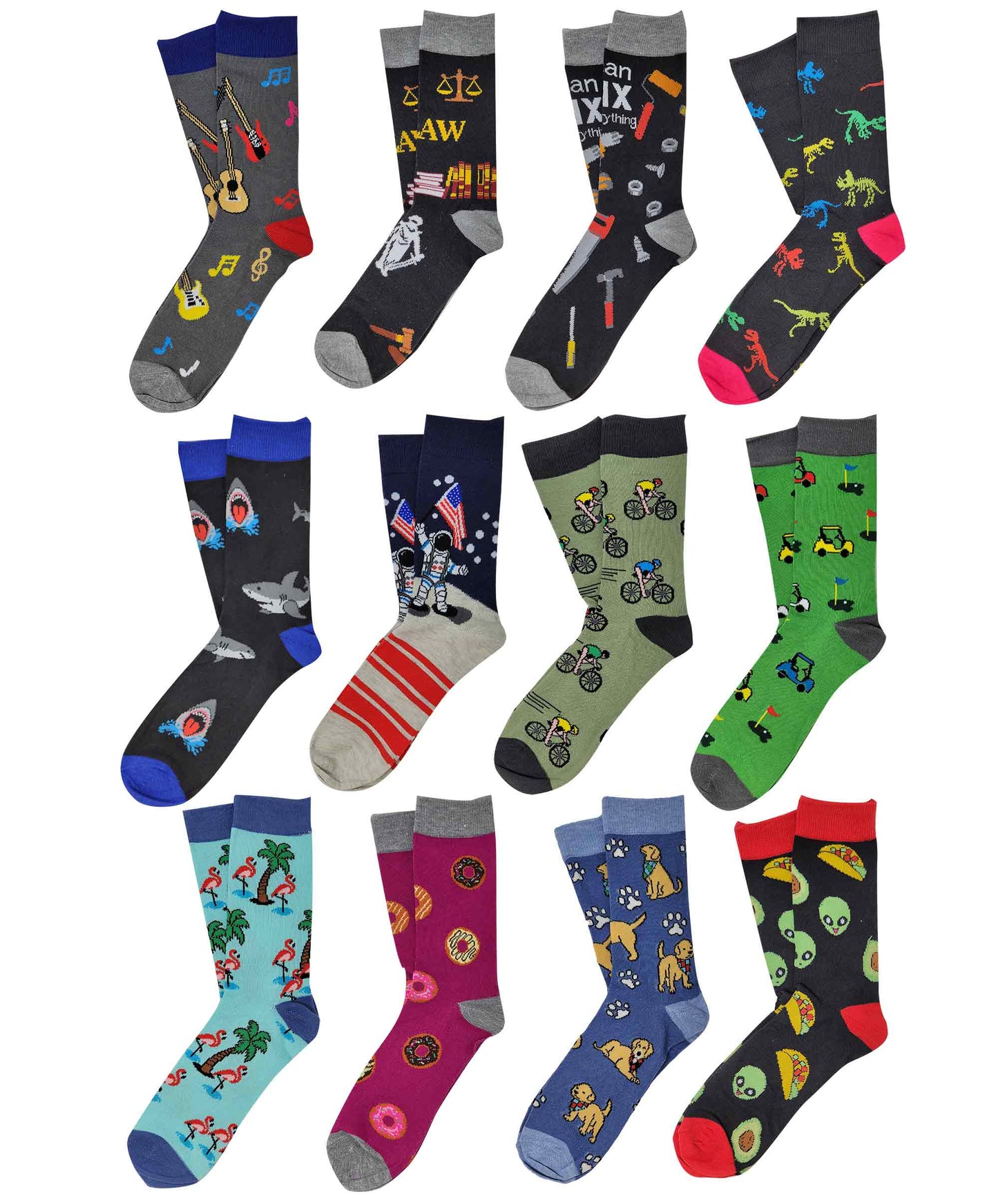 Dress Socks | New Assorted Design | Men's 12 Pairs