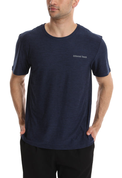 A Man Navy Crew Neck Short Sleeve T-Shirts