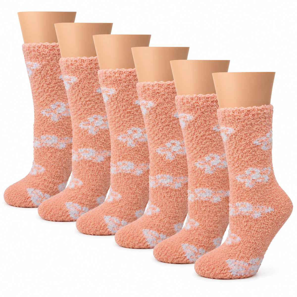 Non-Slip Hospital Slipper Socks for Women – Cozy Fuzzy Grip Socks (6 Pairs)