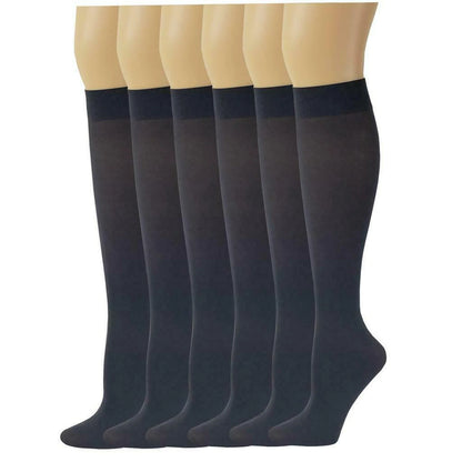 Knee High Trouser Socks | Different Touch Women's Queen Opaque (6 Pairs)