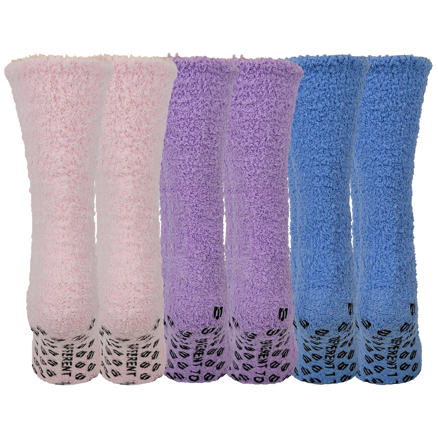 Non-Slip Lounge Slipper Socks | Cozy Plain Colors | Unisex (6 pairs)