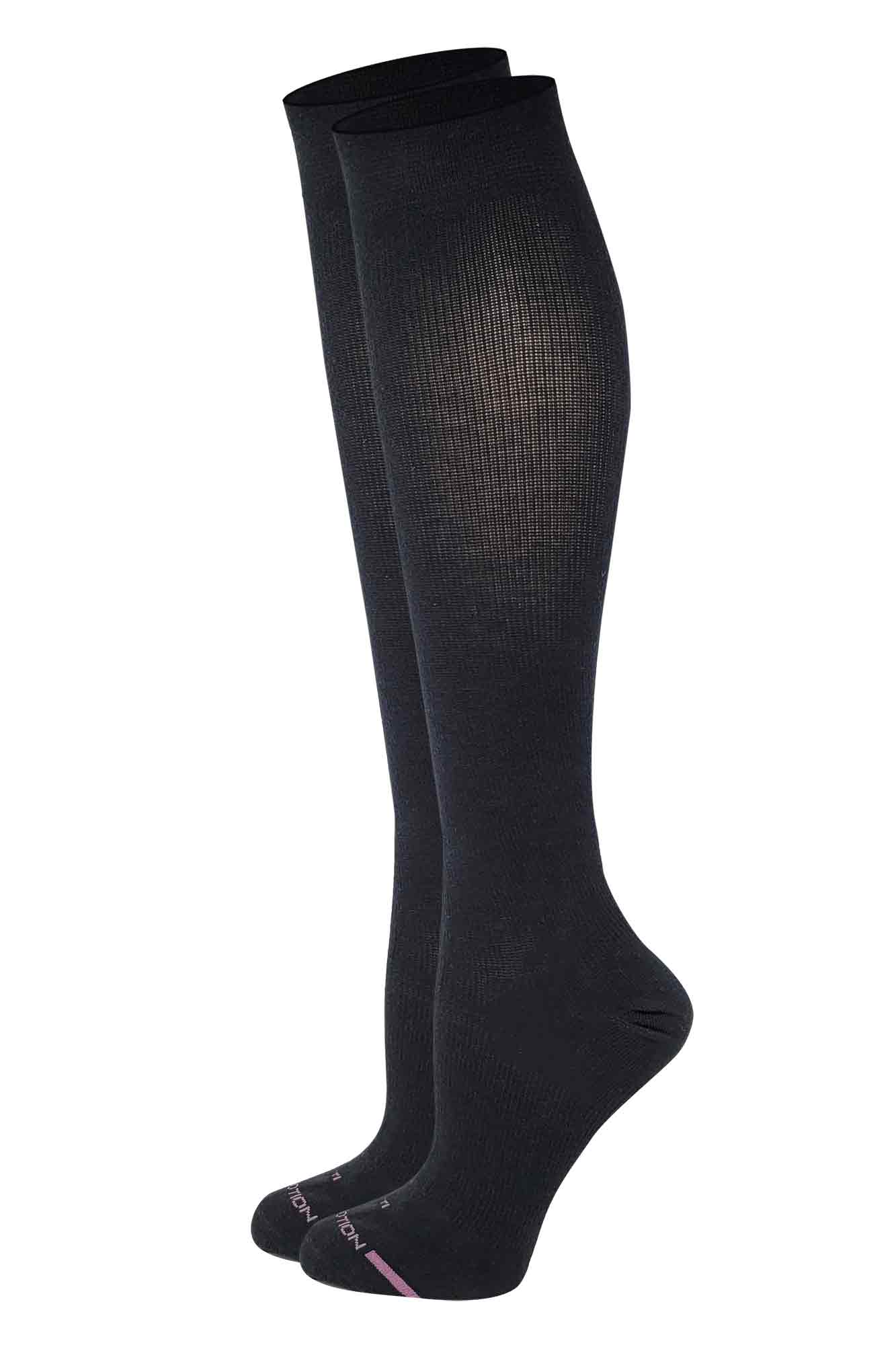 Knee-High Compression Socks| Solid Colors Women | 8-15 mmHg Dr Motion (1 Pair)