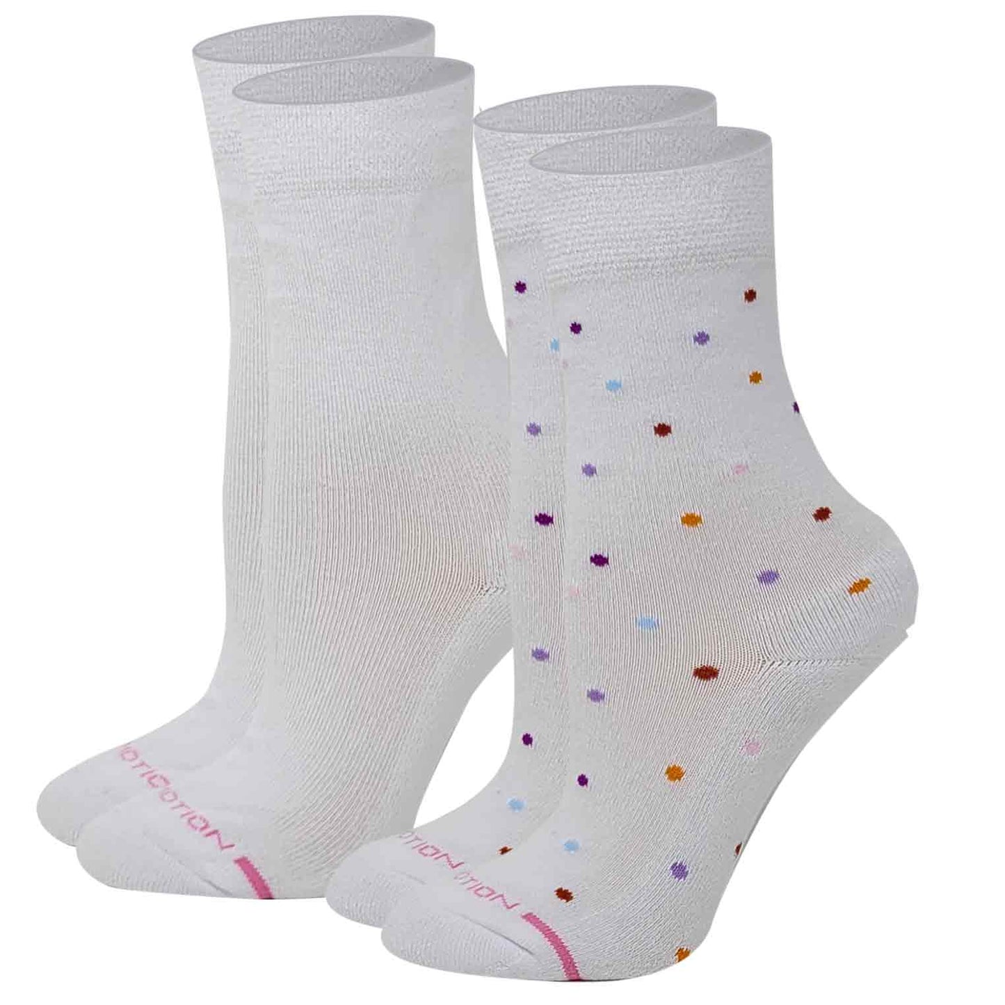 Crew Diabetic Socks | Multidots Half-Cushion | Dr Motion ( 2 Pack )