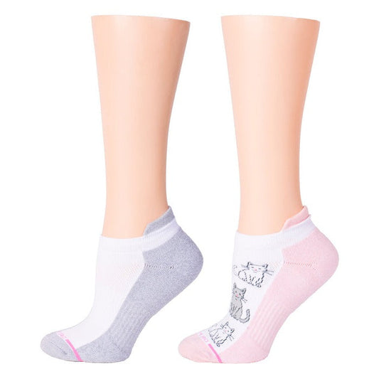 Ankle Compression Socks - Kitties & White