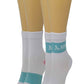 Mid-Crew Compression Socks | White Bee Kind Half-Cushion | Dr Motion ( 2 Pack )