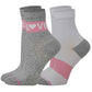 Mid-Crew Compression Socks | White Love Half-Cushion | Dr Motion ( 2 Pack )