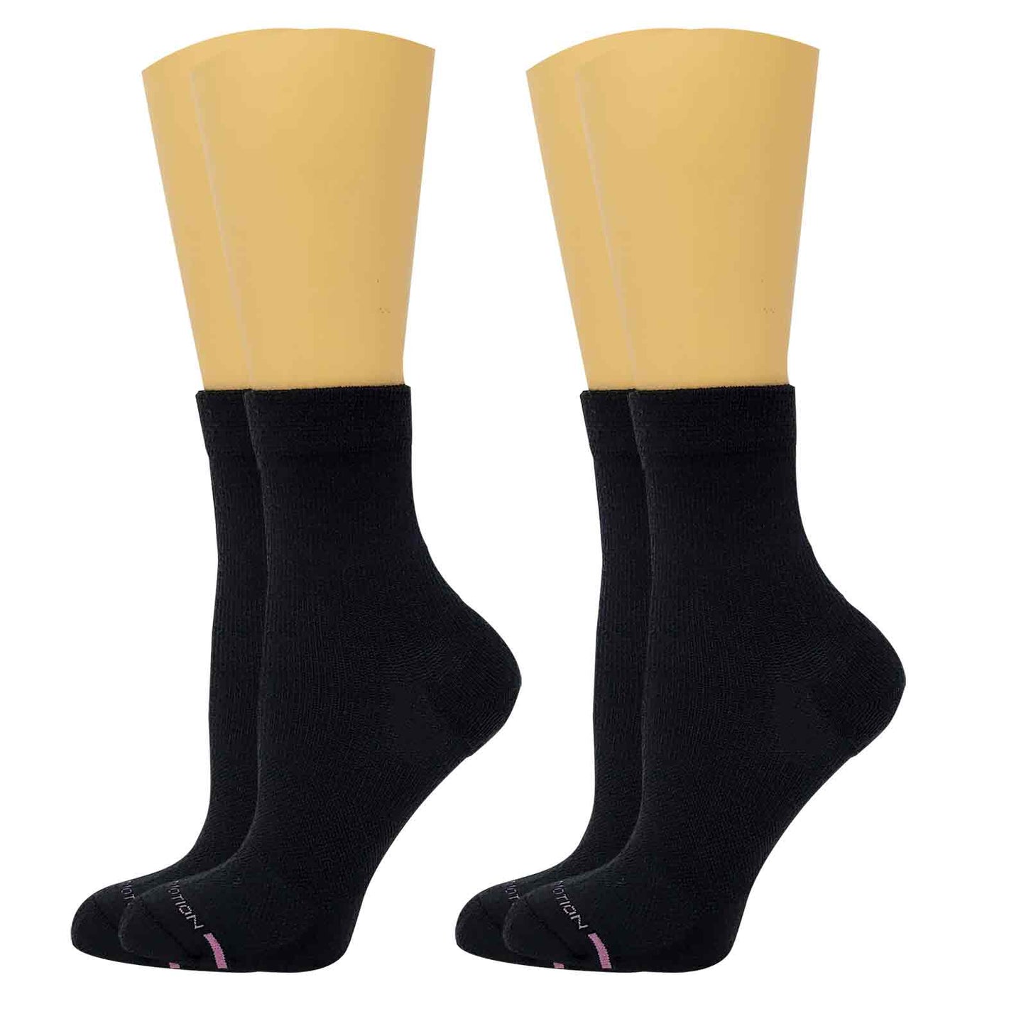 Mid-Crew Compression Socks | Black Half-Cushion | Dr Motion ( 2 Pack )