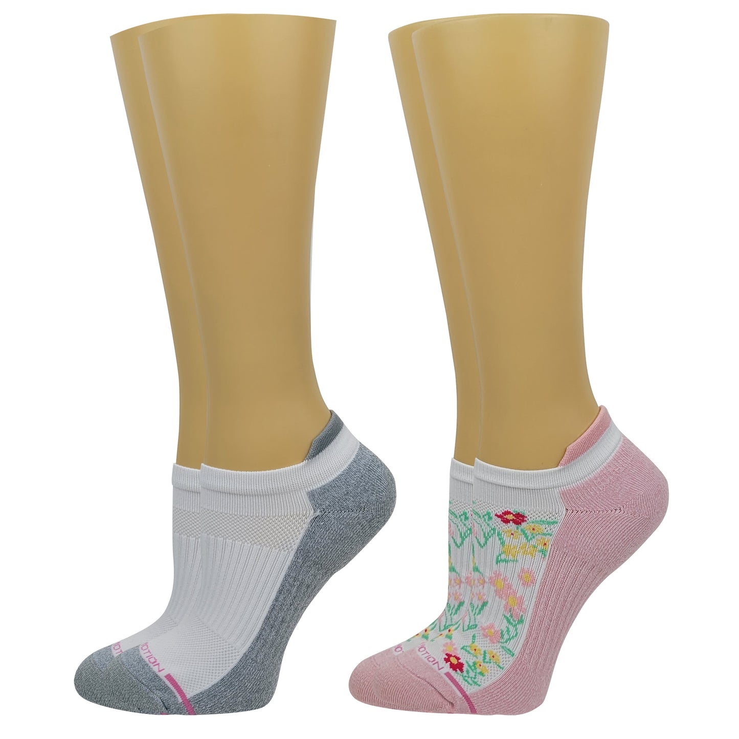 Everyday Compression Ankle Socks | Dr Motion Socks |Flowers (2 Pack)